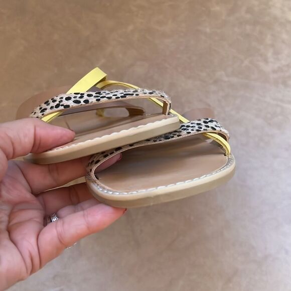Dolce Vita Sz 9 Nevitt Yellow Animal Print Sandal EUC - Picture 6 of 11